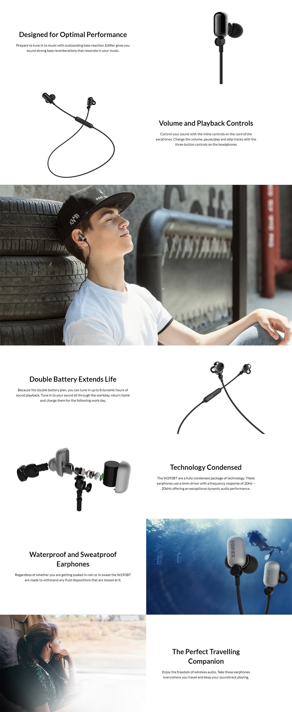 Edifier W293BT IPX7 Bluetooth Headphone 6