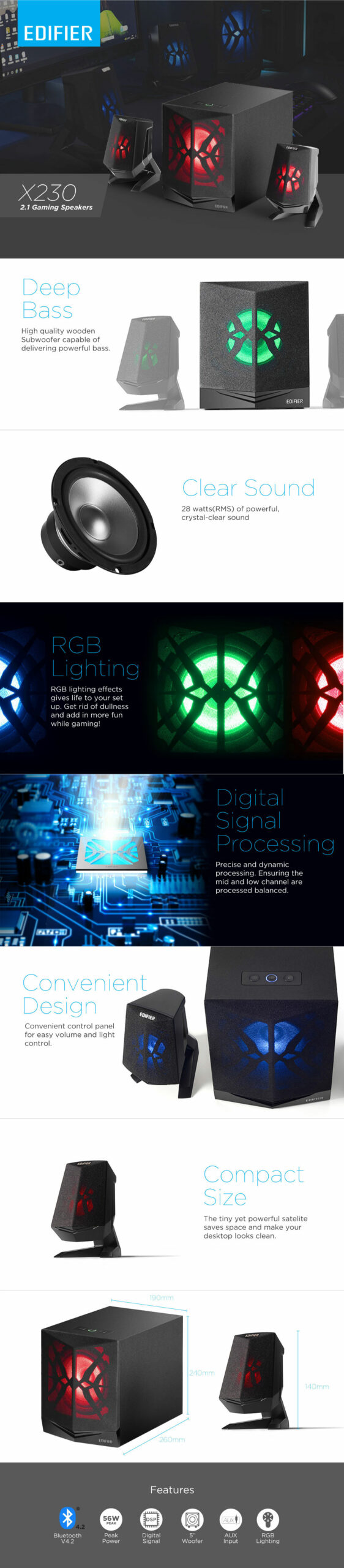 Edifier X230 RGB 2.1 Gaming Speaker 1 1 scaled