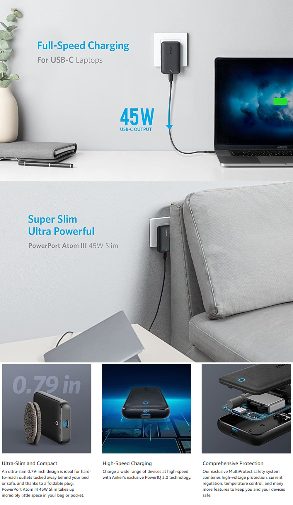 Anker Powerport Atom 3 45W Slim Fast Charger 1