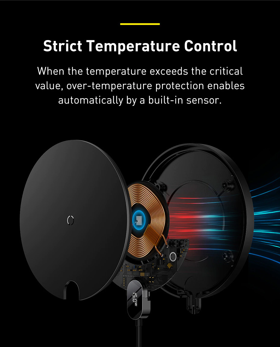 Baseus 15W Digital LED Display Wireless Charger 6