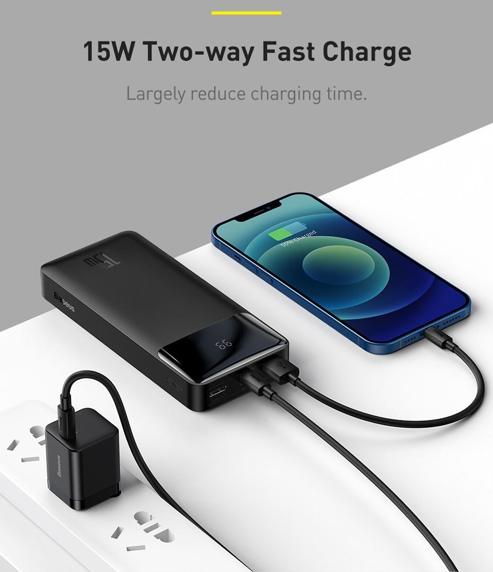 Baseus Bipow 15W 10000mAh Digital Display Power Bank 4