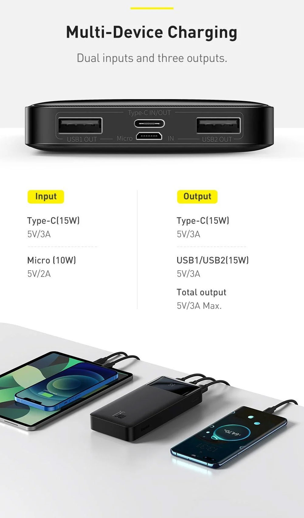 Baseus Bipow 15W 10000mAh Digital Display Power Bank 9
