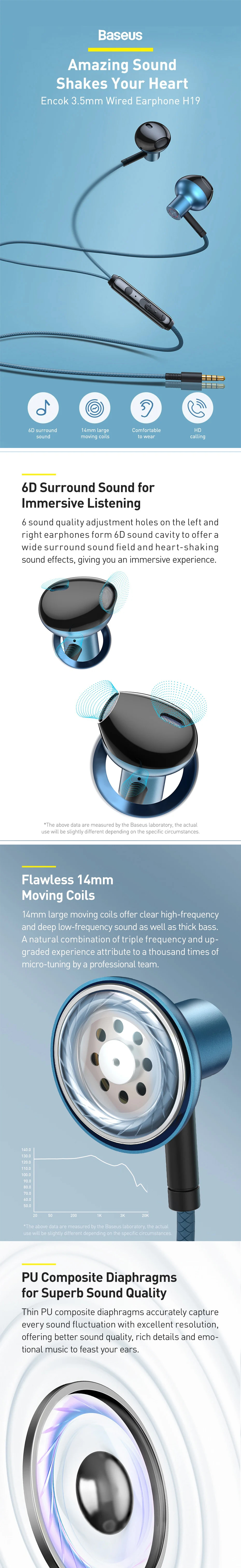 Baseus Encok H19 3.5mm Wired Earphone 5