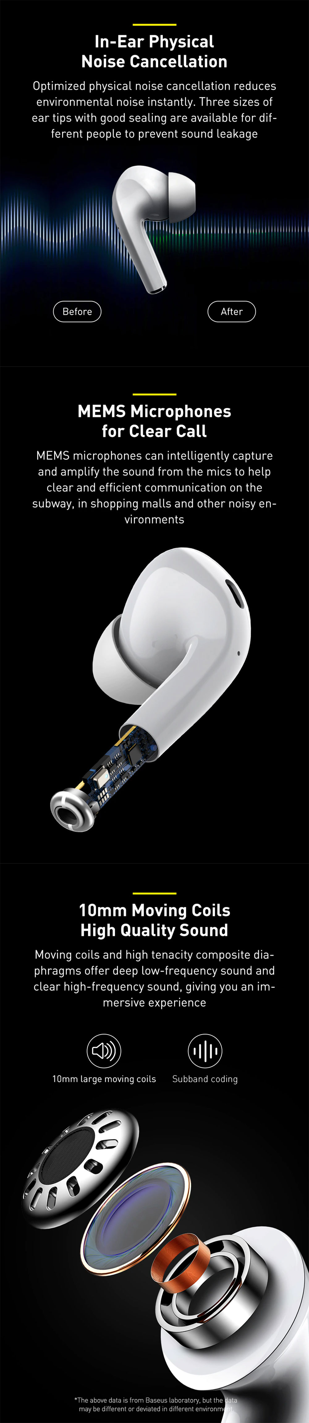 Baseus Encok W3 True Wireless Earphones 3