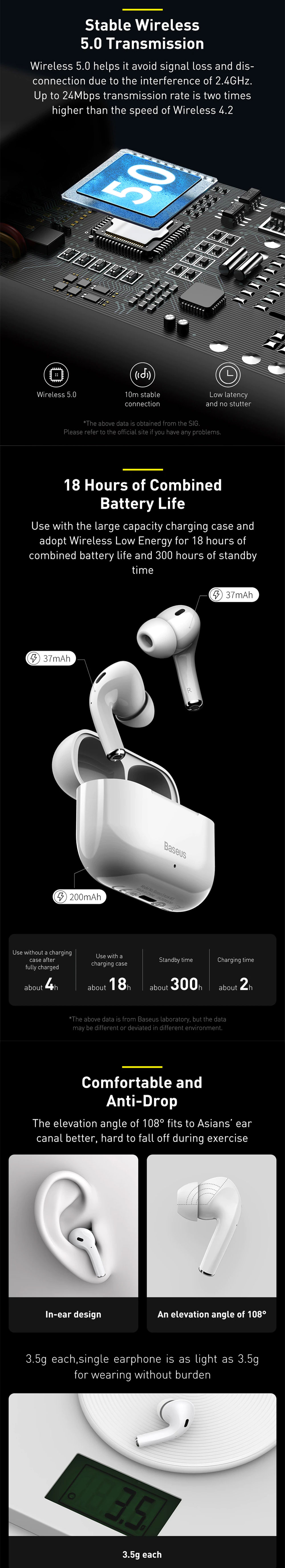 Baseus Encok W3 True Wireless Earphones 5